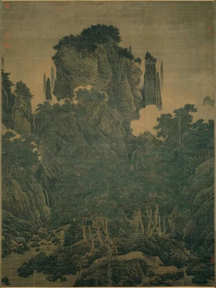 （图2    李唐  万壑松风图   绢本　设色画　轴　188.7x139.8cm）